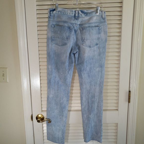 PacSun Jeans Mens Size 29X30 Stacked Skinny Destroyed Zip Pocket Raw Hem Stretch - Picture 10 of 16